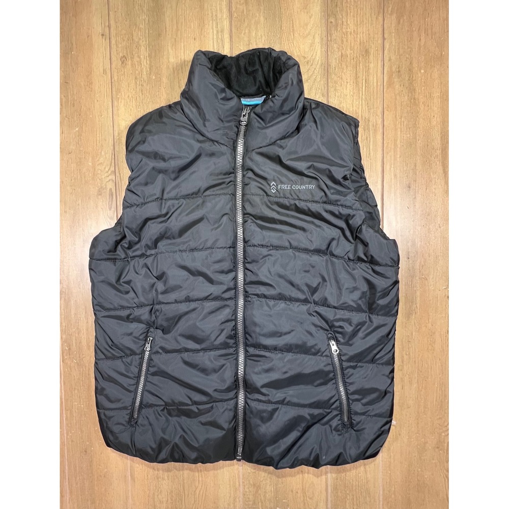 Free Country Mens Black Puffer Vest Quilted Fleece Lined XL FC-09 980131714